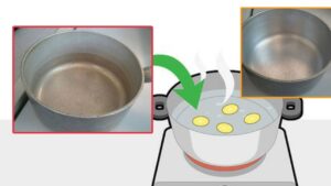 Pentole in alluminio lucenti con semplici rimedi naturali
