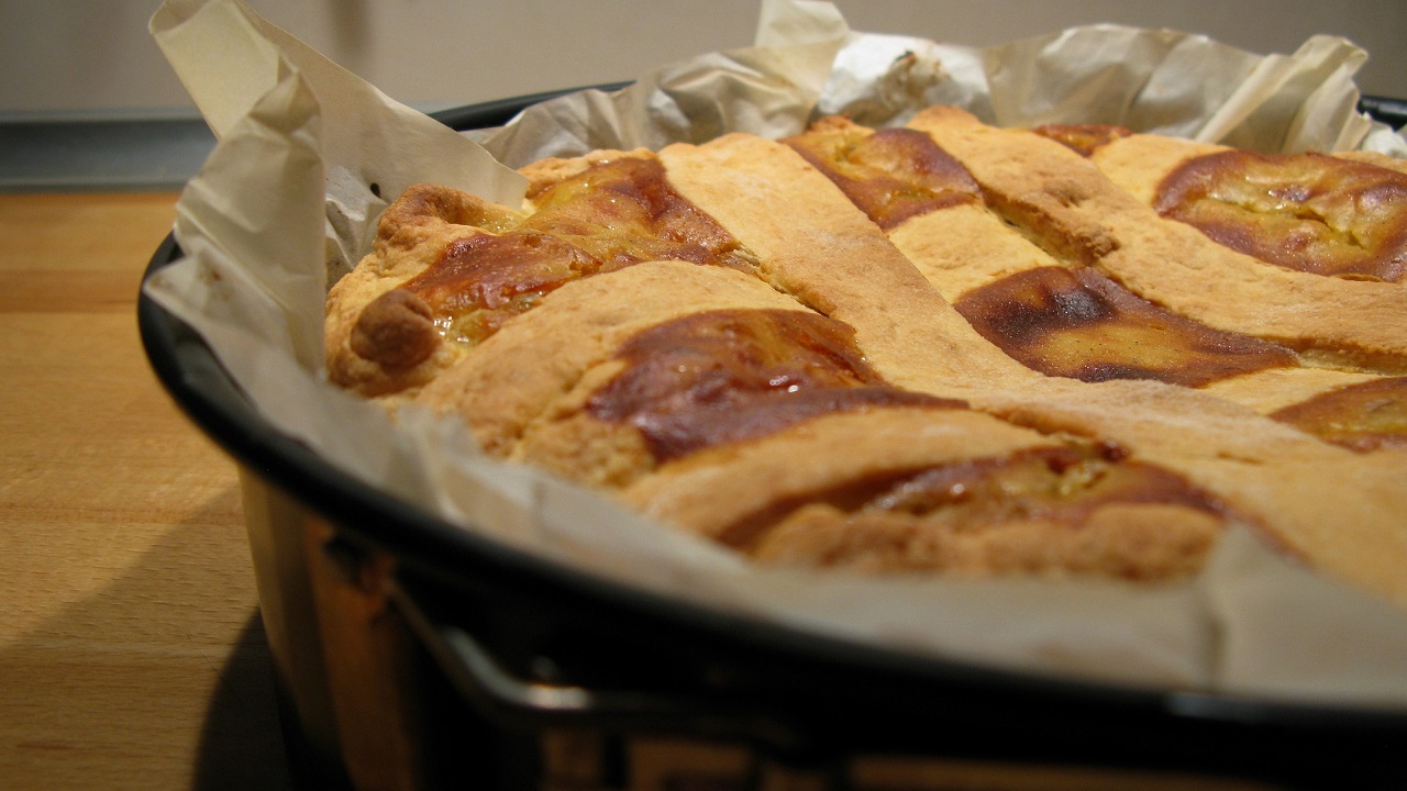 Pastiera napoletana e strisce, cotta